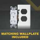 Faith White Double Light Switch (2-Pack) | Two Single-Pole Wall Light Switches in 1-Gang Fixture | 15-Amp Duplex Toggle Switches for Home Improvement | Grounding Screw & Matching Wall Plate Included