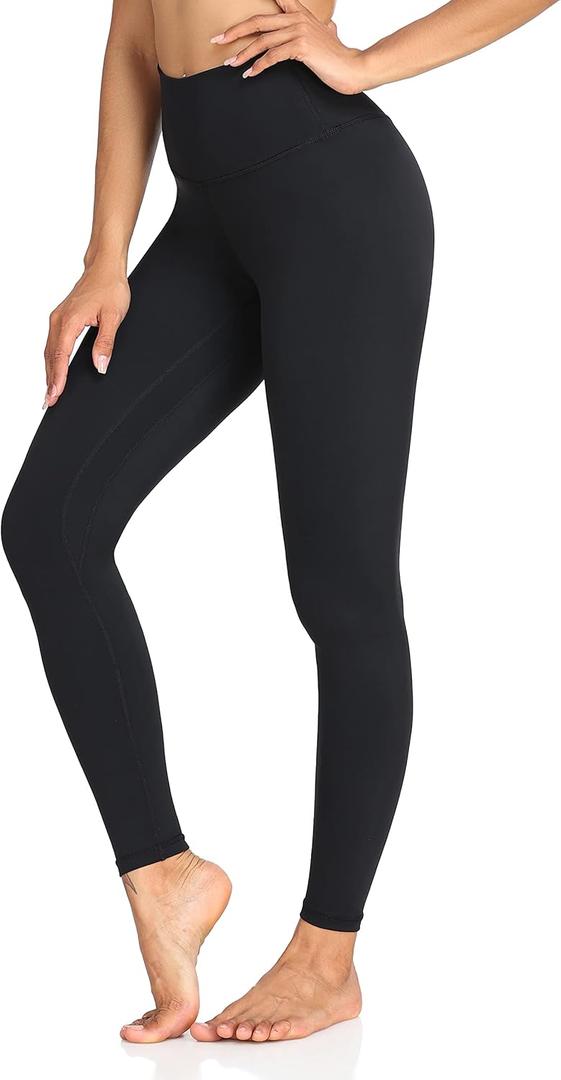 Colorfulkoala Women's Buttery Soft High Waisted Yoga Pants Full-Length Leggings (Large, Black)