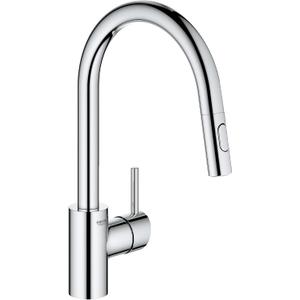 GROHE 32665003 Concetto Pull-Down Kitchen Faucet with Sprayer, 1.75 GPM, Chrome