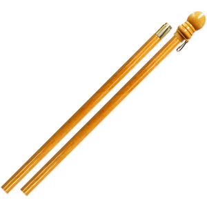 Two Pieces Knockdown Wood With Ring Holder - Everyday Gloss Coated Decorative Flag Accessories 2" x 60"