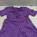 Tankaneo Womens Front Knotted V-Neck Blouse T Shirt Short Sleeve Oversized Tunic Tops Summer Solid Pullover Tees, Large, B15-purple