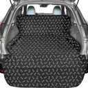 F-color SUV Cargo Liner for Dogs, Water Resistant Pet Cargo Cover Dog Seat Cover Mat for SUVs Sedans Vans with Bumper Flap Protector, Non-Slip, Large Size Universal Fit, Bone (Standard: 55" x 91")