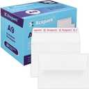 250 Qty Printable A9 Invitation Envelopes 5.75 x 8.75 Cards, Self Seal 120GSM white Paper Envelopes for Invitations, Papers, Photos, Documents, Wedding, Baby Shower, Easy to Seal and Peel