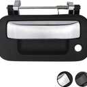 TQPONLY Tailgate Handle with Keyhole,Compatible with Ford F150 F250 F350 F450 F550 Super Duty Explorer Sport Trac/Lincoln Mark LT Pickup Rear Door Latch Handle (Chrome Lever&Texture Bezel)