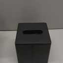 Mkono Tissue Box Cover PU Leather Square Tissue Box Holder with Bottom, Decorative Facial Cube Organizer for Bedroom Bathroom Dresser Vanity Countertop Night Stands Home Office Desk (Black)