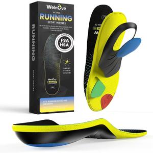 Welnove Running Shock Absorption Insoles for Men & Women - Sport Athletic Shoe Inserts,TPU Arch Support for Stability,Sports Protection,Reduce Muscle Fatigue,& Boost Speed - Sneaker Inserts-M,Black (M:W 9-10 / M 7-8) Welnove Running Shock Absorption Insoles for Men & Women - Sport Athletic Shoe Inserts,TPU Arch Support for Stability,Sports Protection,Reduce Muscle Fatigue,& Boost Speed - Sneaker Inserts-M,Black (M:W 9-10 / M 7-8)