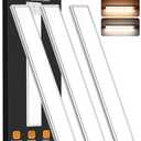 Under Cabinet Lighting Wireless, 54 LED Motion Sensor Light Indoor, 3 Color Dimmable Closet Lights Battery Operated, Rechargeable Magnetic Light, Under Counter Lights for Kitchen, Stairs, Home (3Pack)