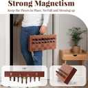 Magnetic Chess Set 15.5 Inch Chess Boards for Adults & Kids, Leather & Wooden Folding Board with Handmade Wood Pieces, Travel Chess Sets Game with Portable Handle for Beginners Professionals