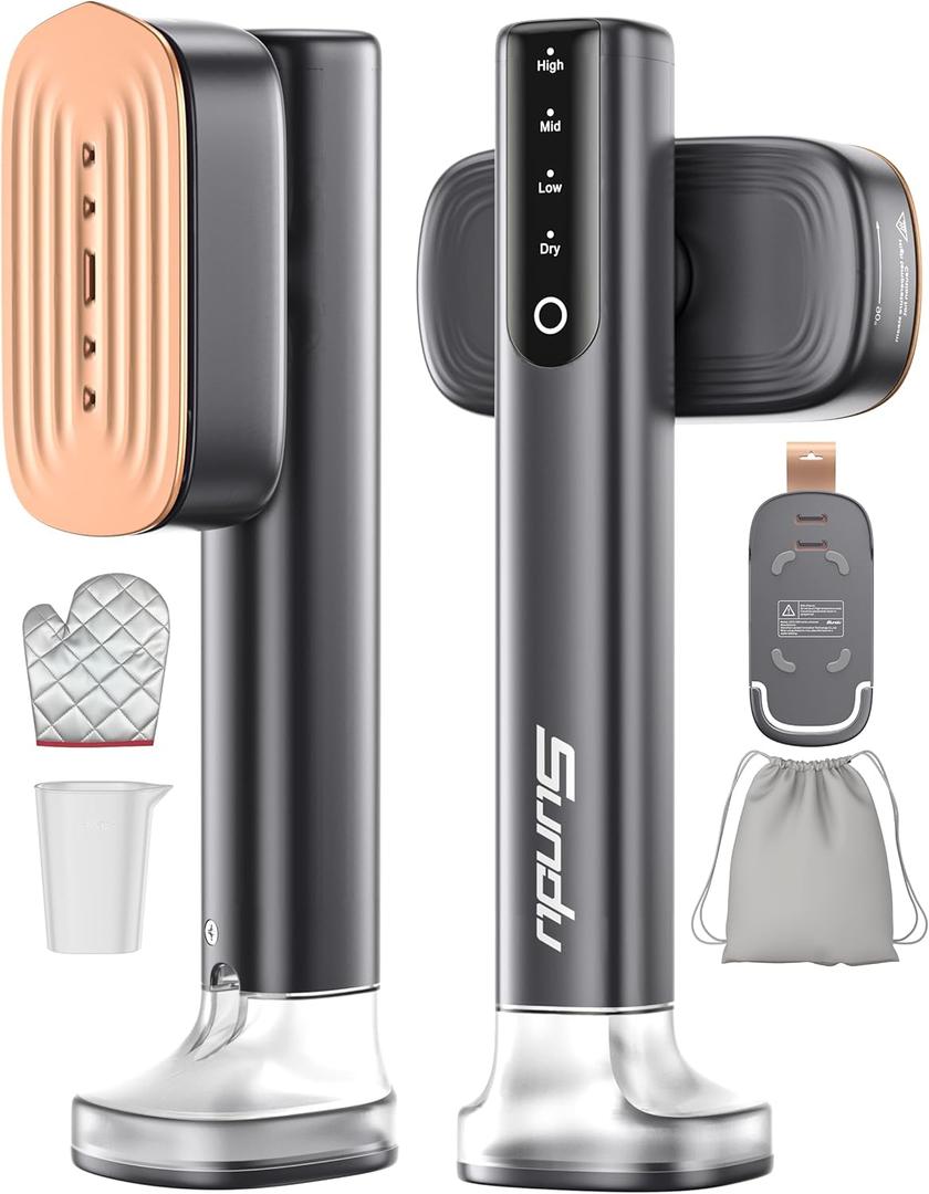 Sundu Steamer for Clothes,15s Fast Heat-up Handheld Garment Steamer,35mins Runtime & 180ml Large Tank,25g/min Steam, Ceramic Panel, Stands on Desk, Wrinkle Remover for Travel, Home, Office(Dark Gray)