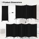 Room Divider-Folding Privacy Screens, 6 ft Partition Room Dividers Wall for Separation, Home, Office, Classroom, Studio (Black, 8 Panel)