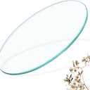 18" Round Glass Table Top, 8mm Thick, Pencil Edge, Clear, Contemporary, Dining, Coffee, Office, Side (18 inch, 3/10" Thick Pencil)