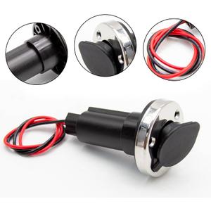 Universal Boat Bow Navigation Light Socket Base with 2 Prong Locking Neck Round