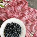 12 Pack Cheesecloth Table Runner 10ft Boho Rustic Gauze Cheese Cloth Table Runner for Wedding Party Bridal Baby Shower Birthday Reception Feasts Ceremoy Table Decorations(Dusty Rose)