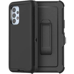 AICase for Galaxy A53 5G Case, Heavy Duty Drop Protection Full Body Rugged Shockproof/Dust Proof Military Protective Tough Durable Phone Cover for Samsung Galaxy A53 5G, Black/Belt Clip 