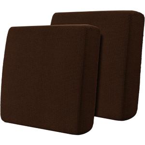 Hokway Stretch Couch Cushion Slipcovers Reversible Cushion Replacement Slipcovers Sofa Cushion Covers(Chocolate, 2)