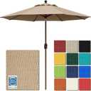 EliteShade USA 10-Year-Non-Fading 9Ft Market Patio Umbrella, UPF 50+ UV Protection Performance Sun Umbrella, Heavy Duty Commercial Grade Outdoor Table Umbrella with Crank & Tilt, Windproof Vented Top for Garden, Pool, Deck and Outdoor Playsets,Heather Beige