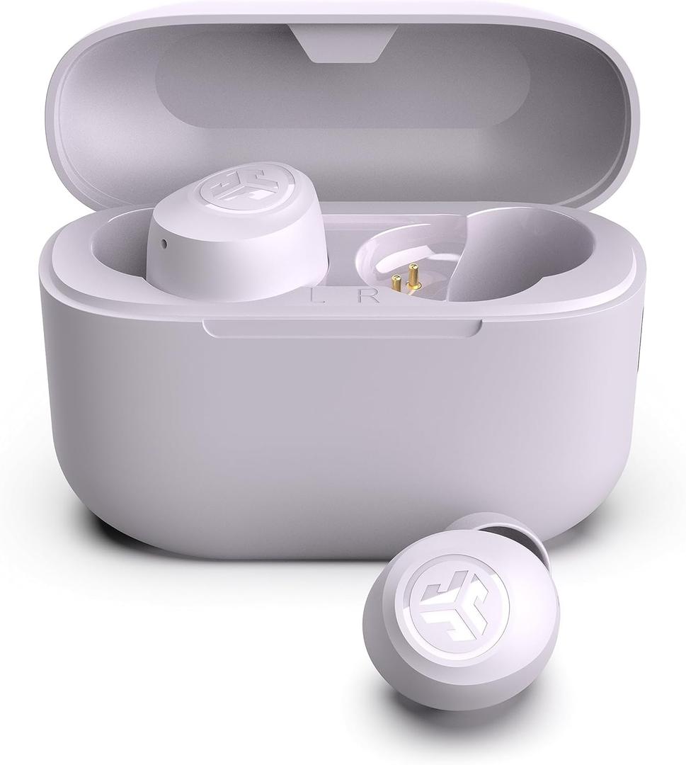 JLab Go Air Pop True Wireless Bluetooth Earbuds & Charging Case, Lilac, Dual Connect, IPX4 Sweat Resistance, Bluetooth 5 Connection, 3 EQ Sound Settings Signature, Balanced, Bass Boost