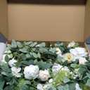 Ling's Moment 10pcs Wedding Chair Decorations Aisle Floral Swag Artificial Pew Flowers Hanging Garland White & Sage Green For Ceremony Reception Church Rose Floral Faux Arrangement Party Outdoor Decor