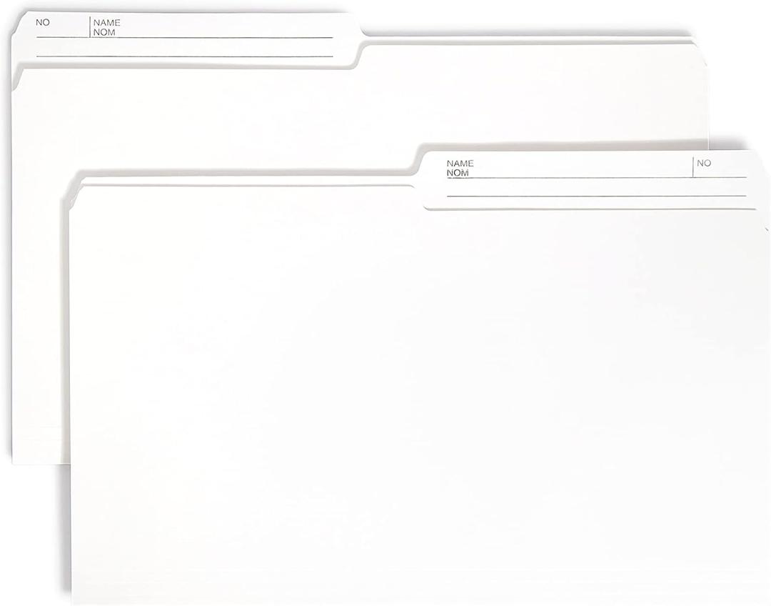 Smead Reversible File Folder, 1/2-Cut Printed Tab, 2nd Position, Legal Size, Ivory, 100 per Box (15348)