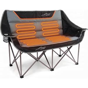 FAIR WIND Heated Oversized Camping Double Chair Padded Loveseat for Adults