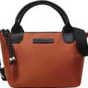 Designer Mini Tote Bag for Women - Lightweight Crossbody Purse with Adjustable Dual Straps (2-Way Carry) (Orange)
