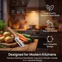 2PCS Multifunctional Vegetable Peeler, Premium Vegetable Peeler with Wooden Handle, 3-in-1 Peelers For Kitchen with Bottle Opener, Stainless Steel Blade Kitchen Tool for Vegetables Fruit