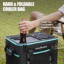 INSMEER Soft Cooler Bag with Hard Shell & 2 Cup Holders, Portable 40L/70 Cans Collapsible Cooler Bags Insulated with Leakproof for Travel, ice chests and Cooler Lunch Box for Beach Camping Picnic