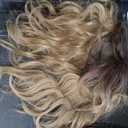 Ms Taj 11 Inch Short Wavy Hair Topper for Women with Thinning Hair, Natural Synthetic Lightweight & Breathable Hairpiece with 6.5"x6.5" Base, Instantly Adds Volume and Coverage（Ombre Brown Blonde） 