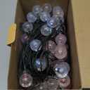 Red and White Solar Christmas String Lights, 2-Pack Total 100 LED 64FT Crystal Globe Solar Lights Outdoor Waterproof, Christmas Decorations with 8 Lighting Modes for Xmas Tree Wedding Patio Party