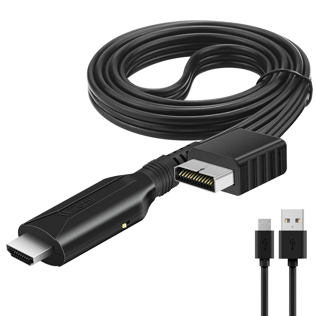 Wiistar PS2 to HDMI Converter Adapter PS2 HDMI Cable 1m/3.2ft Video Converter for HDTV HDMI Monitor Supports All PS 2 Display Modes