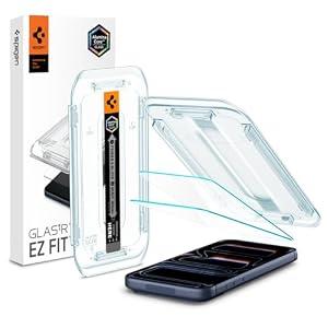 Spigen AluminaCore Tempered Glass Screen Protector [Glas.tR EZ Fit] designed for iPhone 17 Pro | iPhone 17 | iPhone 16 Pro [2 Pack] 9H+ Hardness, Aluminum-Enhanced Durability 