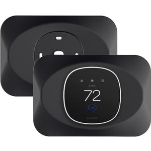 2 x Wall Plate for Ecobee Smart Thermostat Essential (2, Black) | Practical Trim Kit for Ecobee Thermostat ,Programmable WiFi Thermostat Accessory