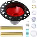 Freestanding Tub Drain Kit, Free Standing Bathtub Drain Kit with PVC Plastic Adapter and Brass Tail Pipes, Fits with 1'' Male,1'' Female or 1'' Threaded Stand Alone Tub Drain (Red)