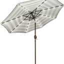 Blissun 9 ft Solar Umbrella, Patio Umbrella with 32 LED Lights, Table Market Umbrella, Outdoor Umbrella for Garden, Deck, Backyard, Black & Beige
