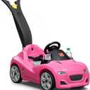 Step2 Whisper Ride Cruiser Kids Push Car, Ride On Toy, Stroller Substitute, Includes Seat Belt & Horn, Made of Durable Plastic, Max Weight 50 lbs., For Toddlers 1.5-4 Years Old, Pink, Large