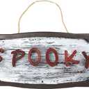 Needzo Animated Spooky Sign, Light Up Hanging Halloween Decor, Haunted House Accessory, 20.5 Inches