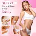 Electric Razors for Women, Rechargeable Rotary Painless Shaver for Legs Bikini Facial Hair Removal, Body Wet/Dry Razor Water Resistant Grooming Kit, Cordless Womens Trimmer for Grooming (Purple)