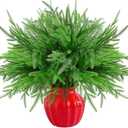 Bessny Christmas Norfolk Pine Branches - Set of 6 Artificial 18-Inch DIY Crafts for Xmas Indoor and Outdoor Home Decor 3 packs