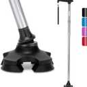 REHAND Walking Cane for Men & Women - Foldable, Adjustable, Lightweight, Self Standing Pivot Walking Cane, Soft Handle Grip, with Travel Bag, Walking Sticks for Seniors & Adults (Sliver)