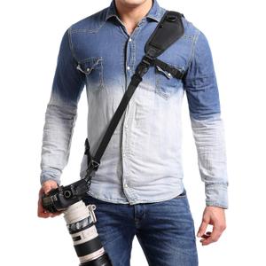 Waka Camera Neck Strap with Quick Release, Safety Tether and Underarm Strap, Adjustable Shoulder Sling Strap for Nikon Canon Sony Fuji DSLR, Black