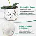 EFISPSS Orchid Pot 5+6 Inch, Ceramic Orchid Pots with Holes, Enhance Good Ventilation and Drainage, Orchid Pots Indoor/Outdoor Plants or Repotting -White