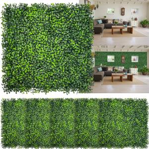 Artificial Boxwood Panels,20"x 20"(16P) UV-Anti Faux Grass Panels for Interior Wall, Greenery Backdrop,Garden and Indoor Outdoor Plant Wall&Fence Covering Privacy for Backyard Decor
