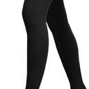 Athbavib 20-30mmHg Compression Stockings for Women and Men, Thigh High Closed Toe Medical Graduated Compression Socks, Best Support for Treatment Varicose Veins Swelling (XX-Large, Open Toe-Black)