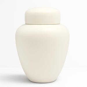 Modern Serenity Elegant Ceramic Cremation Urn for Adult Female or Male Ashes, Off-White Large Decorative Burial Urn for Human Ashes of Women or Men, Cream Memorial Keepsake for Funeral or Home Display