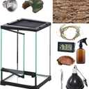 SARUFO Reptile Terrariums Tank (10 PCS) Front Opening Door 8"x8"x12" Amphibian Tank Starter Kit, Suitable for Small Reptiles Such as Geckos, Snakes, Lizards, Chameleons, Serpents (8 * 8 * 12 inchs)