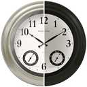24 inch Large Illuminated Waterproof Outdoor Clock
Weatherproof Modern Farmhouse Wall Clock with Auto Light Sensor, Thermometer & Hygrometer for Patio, Pool, Garden, Home Decor