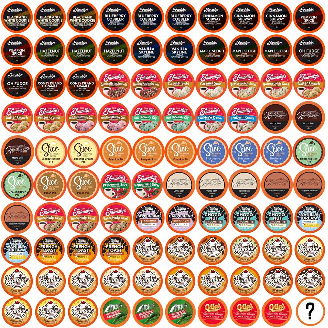 Two Rivers Coffee Pods Compatible with K Cup Brewers Including 2.0, Assorted Flavored Coffee 100 Count