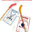 12 Pack Hockey Valentine's Day Cards, Pencils with Erasers, Mini Hockey Pucks, Hockey Goal for School Classroom Gift Exchange, Valentine Party Favor Supplies