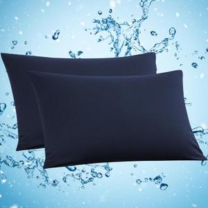 Avolare 2 Pack Pillowcases, Envelope Closure Cooling Pillow Case King Size, Breathable & Machine Washable Pillow Covers for Hot Sleepers, Night Sweats - Navy Blue (20"x36")