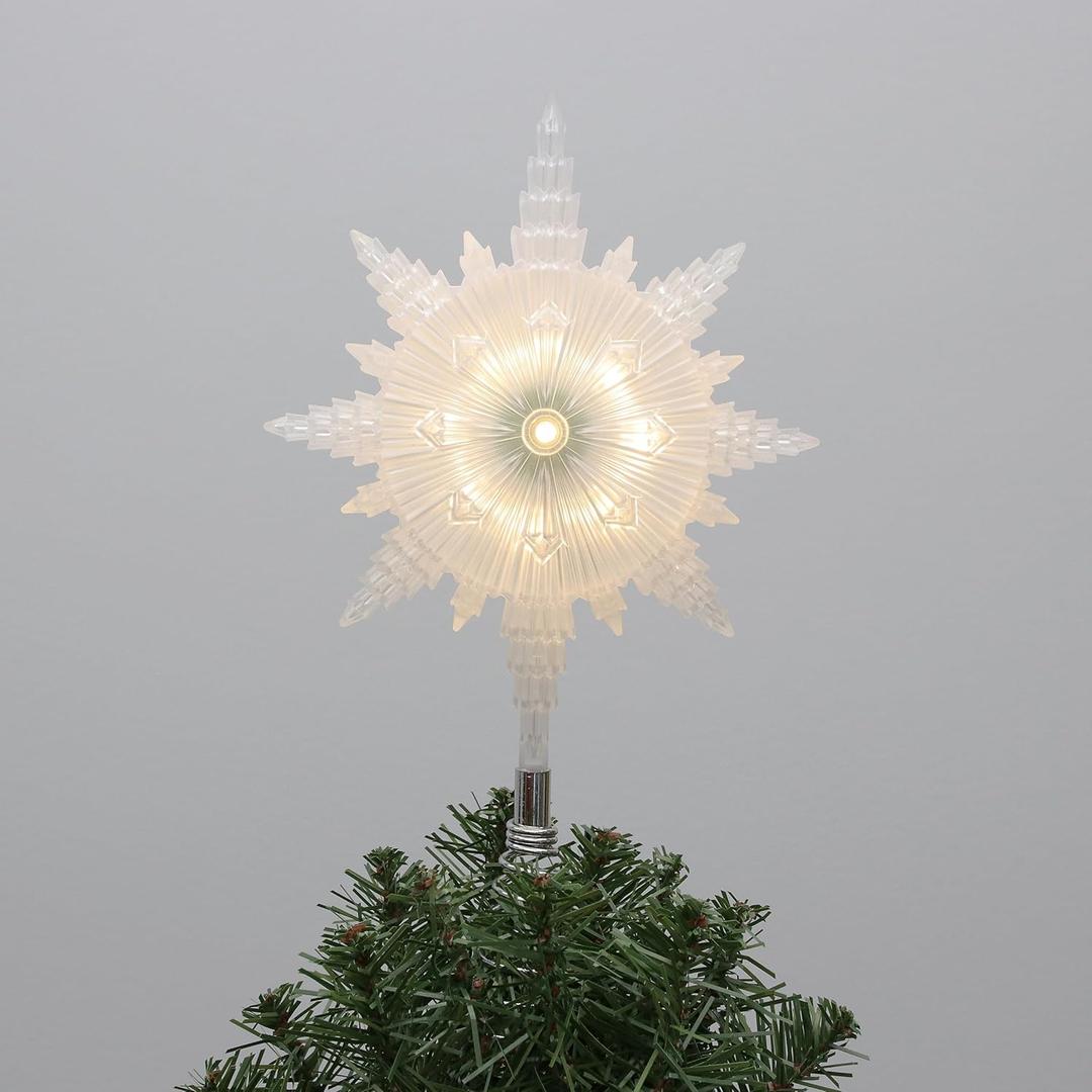 Philips 12" Frosted Star Treetopper with Coil - 3 Light Functions with Control Box - Indoor Use - 10 Bicolor Microdot LEDs - 72" Lead-in